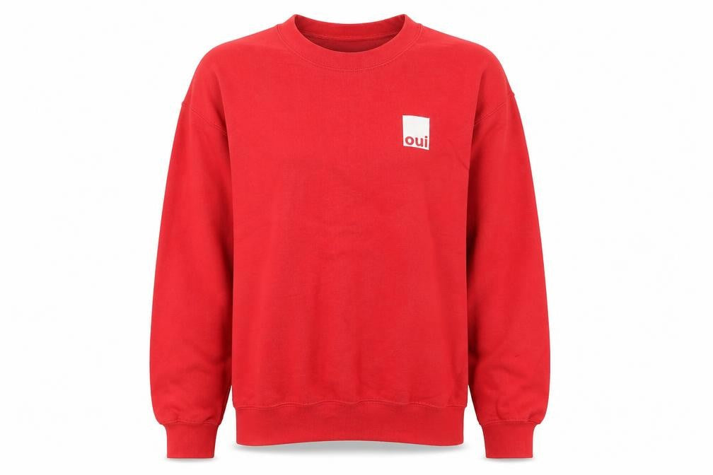 Topshop Womens Red Cotton Pullover Sweatshirt Size S Pullover - Oui, Embroided