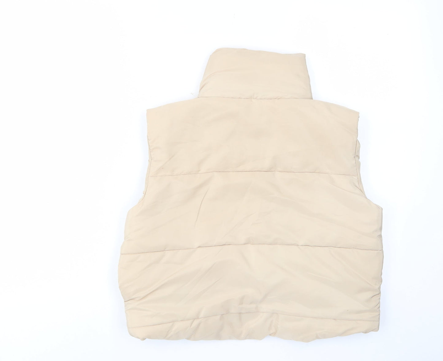 Risin Womens Beige Gilet Jacket Size L Zip - Pockets