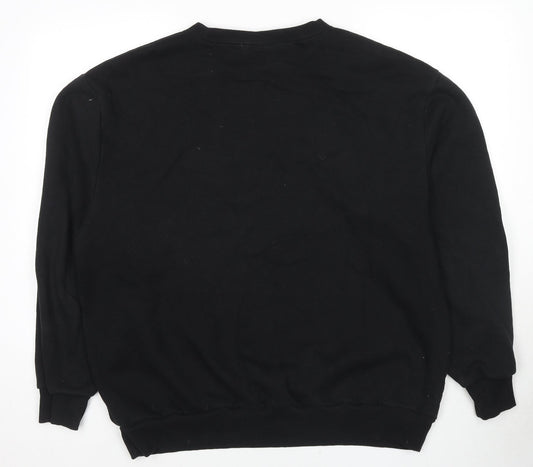 Divided by H&M Mens Black Cotton Pullover Sweatshirt Size XL - Luxurious Flavour