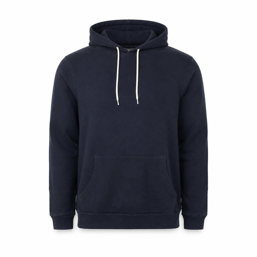 Front view of ASOS men’s blue cotton pullover sweatshirt, size S