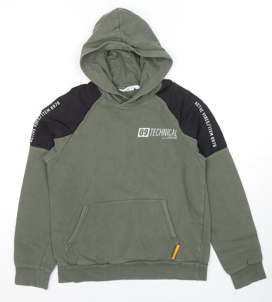 H&M Boys Green Cotton Pullover Sweatshirt Size 10-11 Years Pullover - Active Vibes Technical Age 10-12 Years