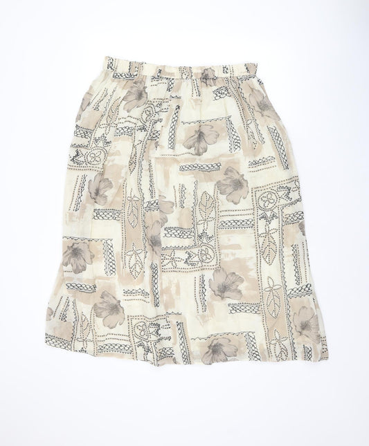 Your 6th Sense Womens Beige Floral Viscose Swing Skirt Size 18