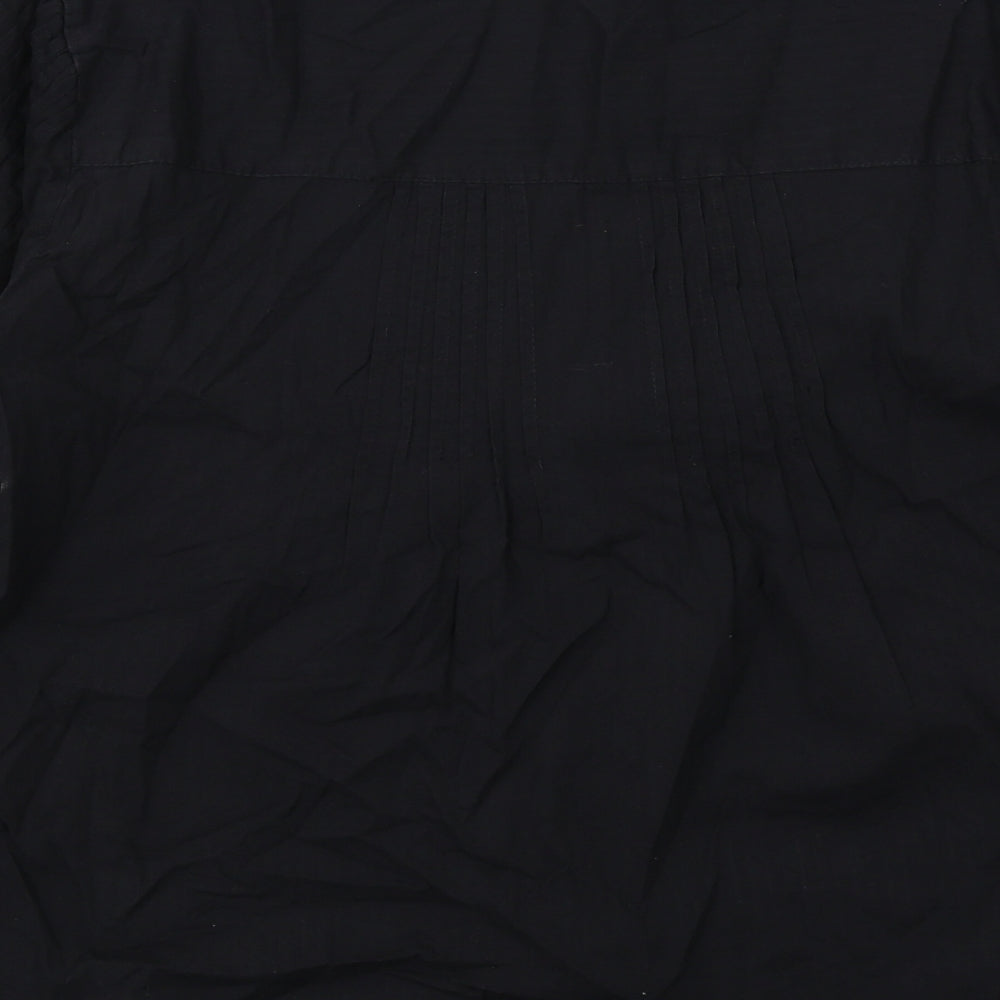 VERO MODA Womens Black Cotton Basic Blouse Size L V-Neck