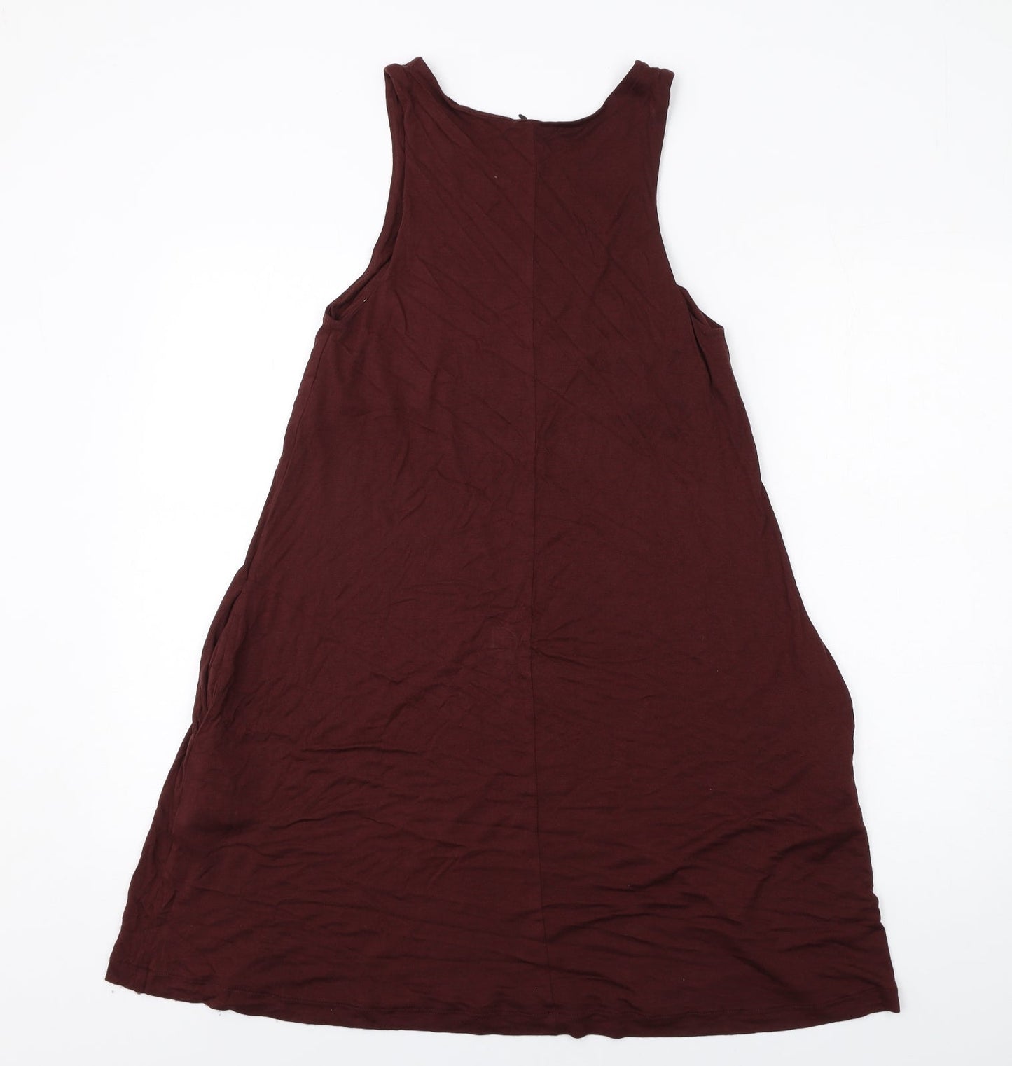 H&M Womens Brown Viscose Tank Dress Size XS Round Neck Pullover