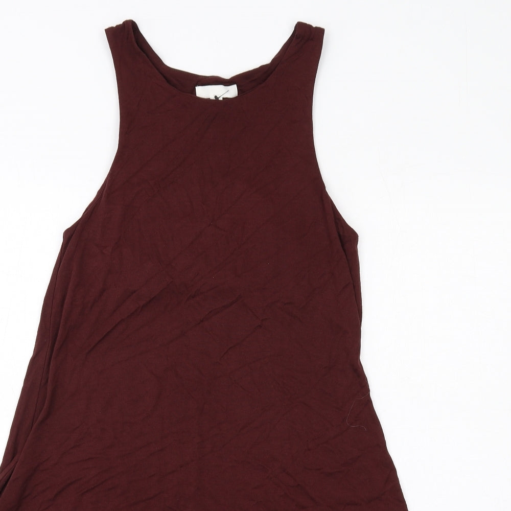 H&M Womens Brown Viscose Tank Dress Size XS Round Neck Pullover