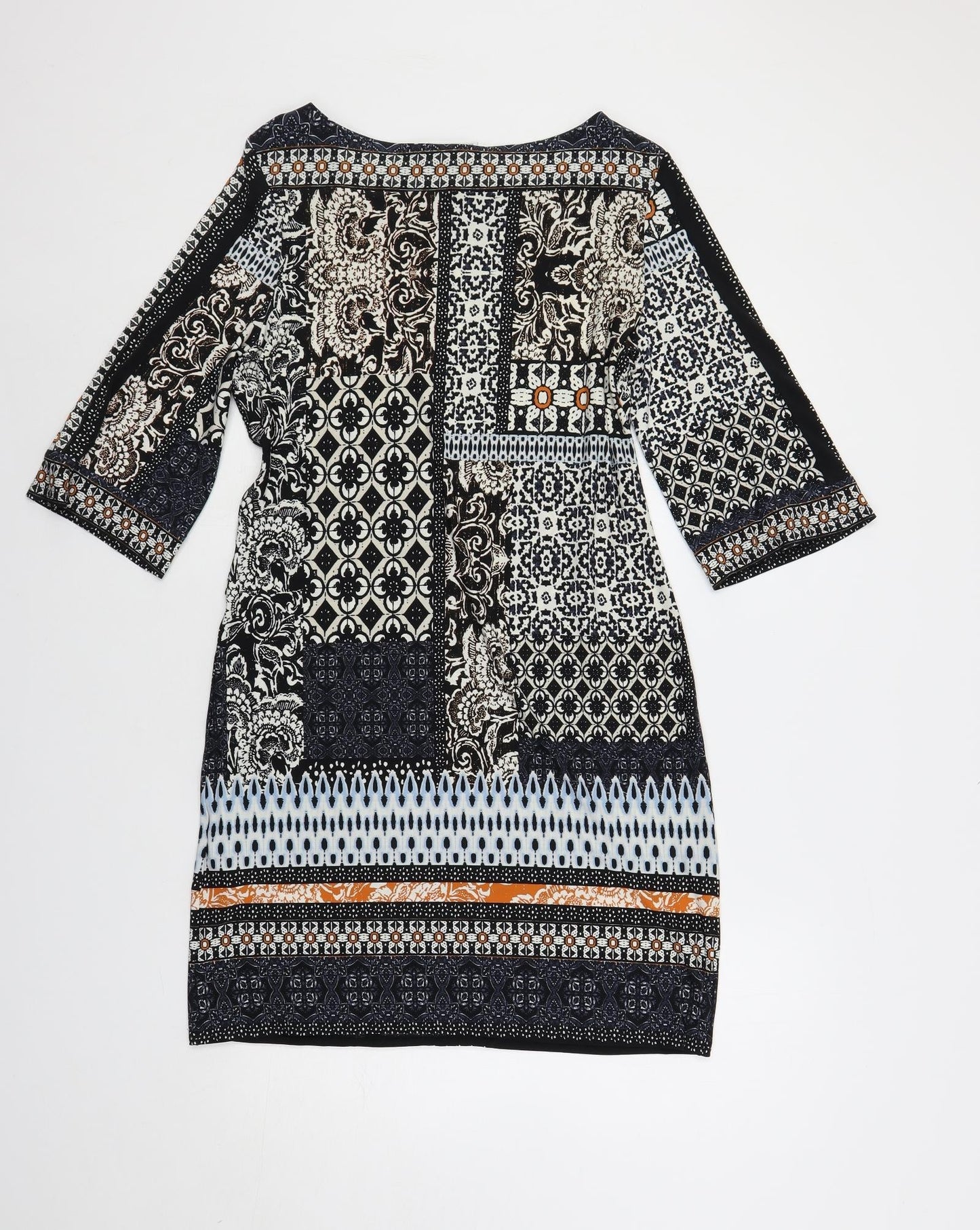 Wallis Womens Multicoloured Paisley Polyester Shift Size XS Boat Neck Pullover