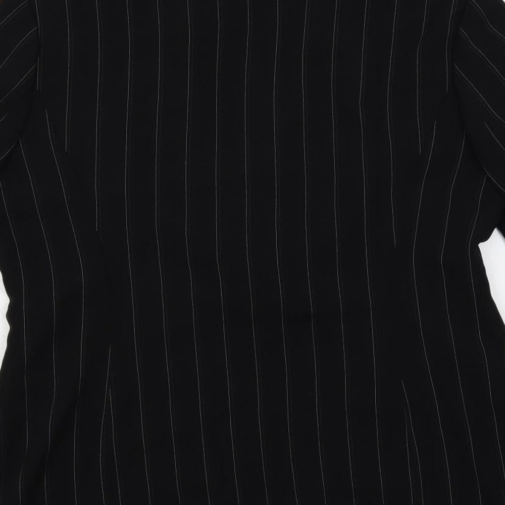 Fenn Wright Manson Womens Black Striped Jacket Blazer Size 14 Button