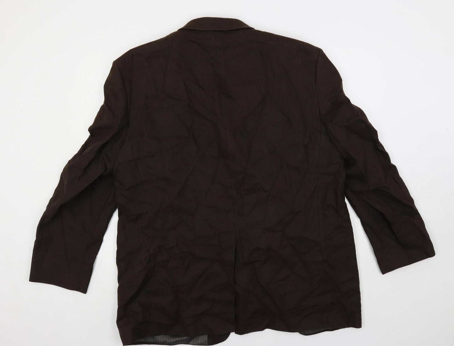 Marks and Spencer Mens Brown Linen Jacket Blazer Size 46 Regular