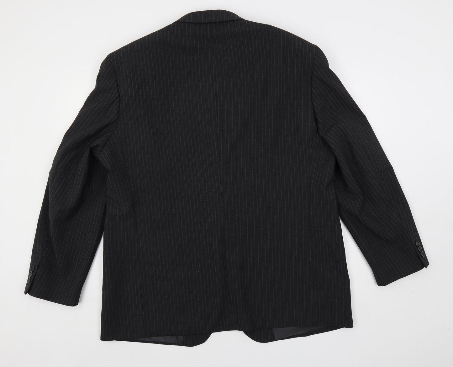 Marks and Spencer Mens Grey Striped Polyester Jacket Suit Jacket Size 44 Regular