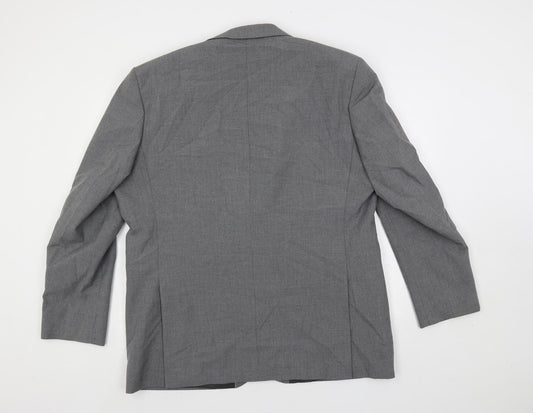 Scott & Taylor Mens Grey Polyester Jacket Suit Jacket Size 46 Regular