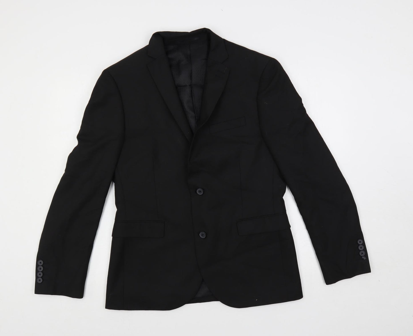 NEXT Mens Black Polyester Jacket Suit Jacket Size 40 Regular