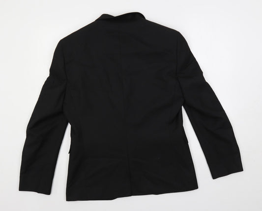 NEXT Mens Black Polyester Jacket Suit Jacket Size 40 Regular