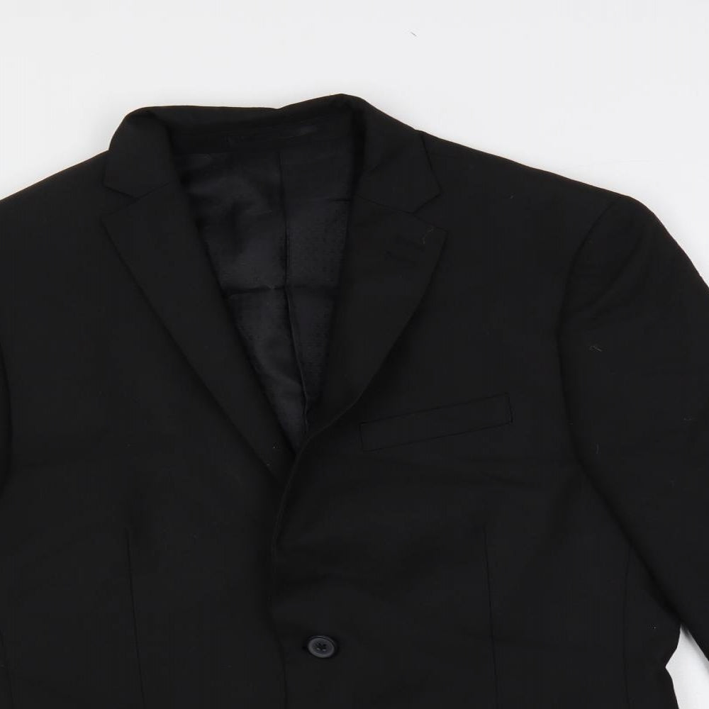 NEXT Mens Black Polyester Jacket Suit Jacket Size 40 Regular
