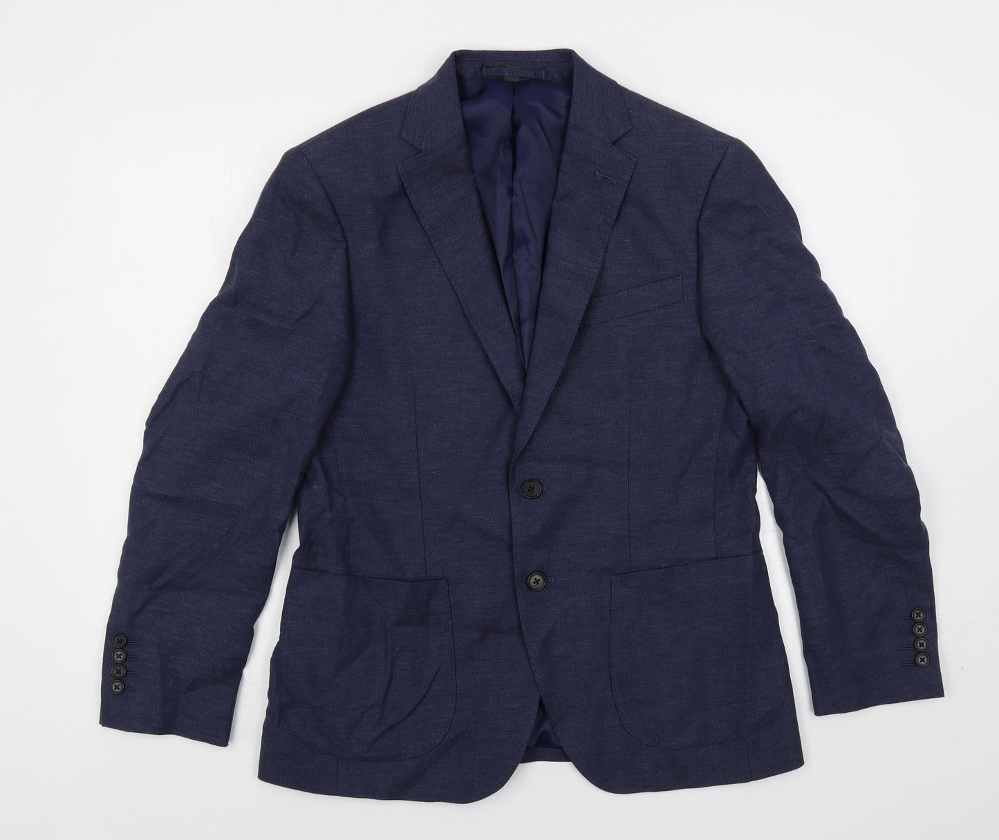 Marks and Spencer Mens Blue Polyester Jacket Suit Jacket Size 38 Regular