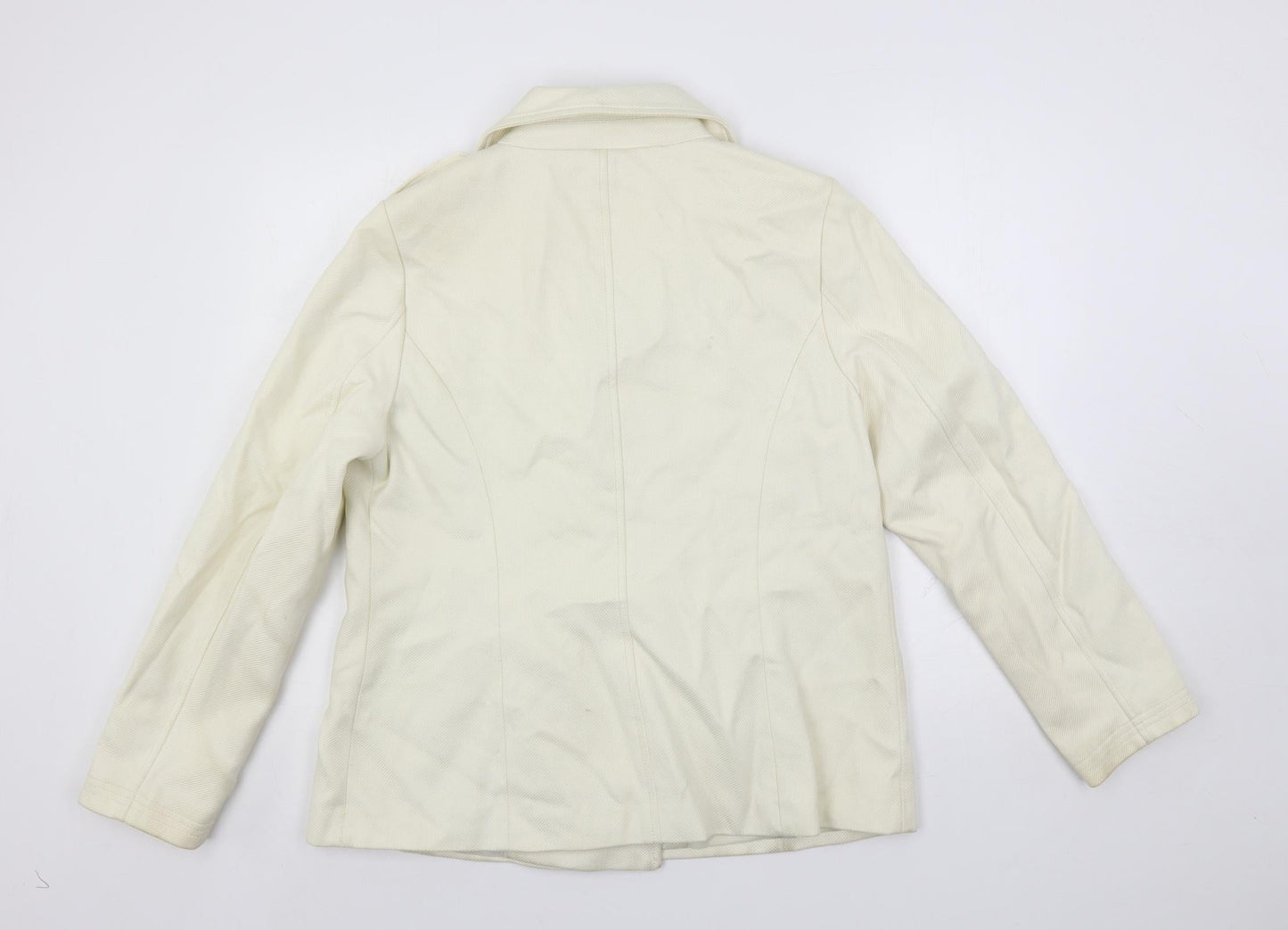 Gap Womens Ivory Pea Coat Coat Size L Button