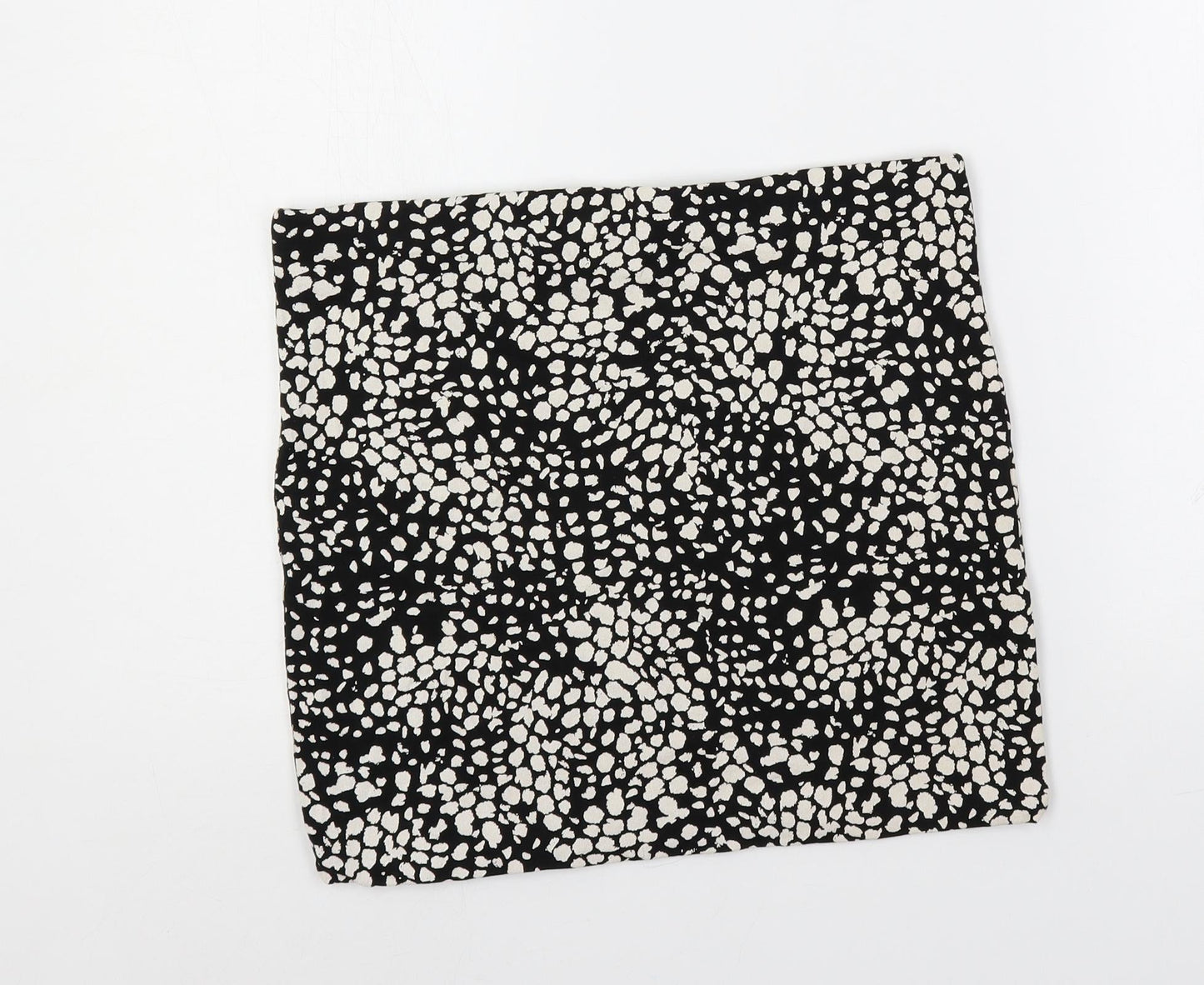 H&M Womens Black Animal Print Cotton Mini Skirt Size M - Elastic Waist