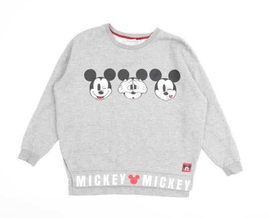 Disney Womens Grey Cotton Pullover Sweatshirt Size 10 Pullover