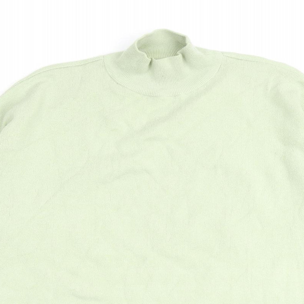 Stradivarius Womens Green High Neck Acrylic Pullover Jumper Size S