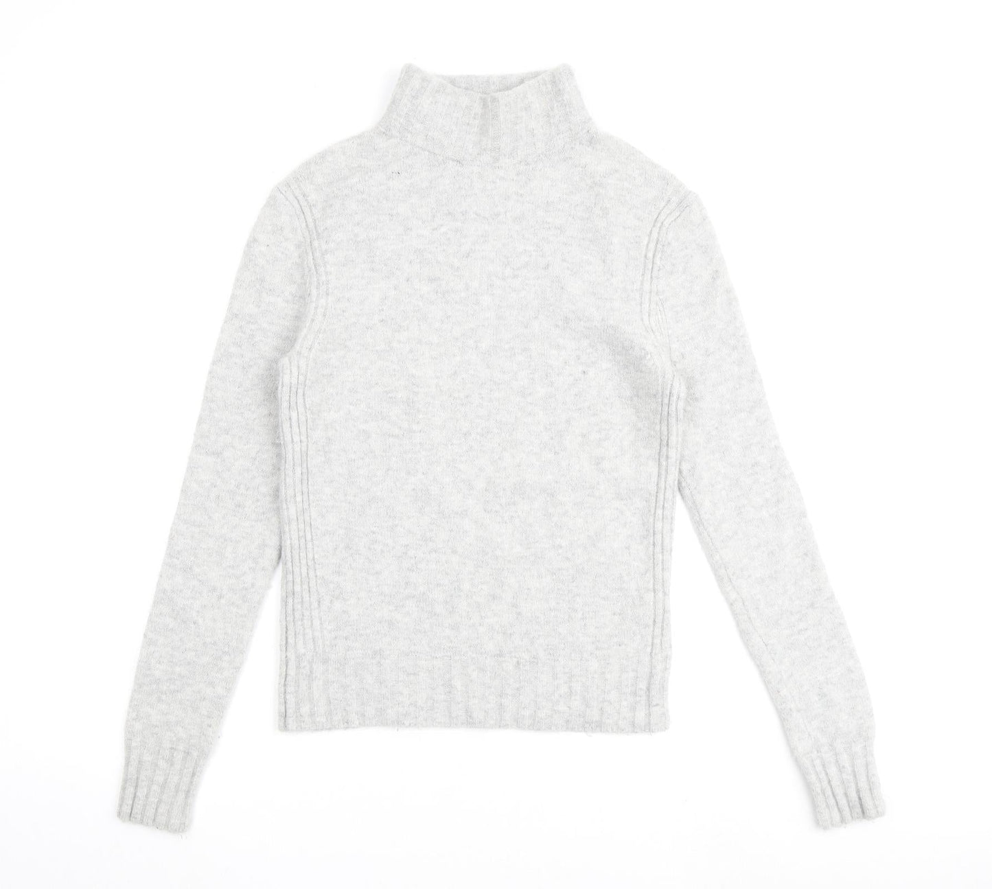 Point Sur Womens Grey Round Neck Acrylic Pullover Jumper Size S