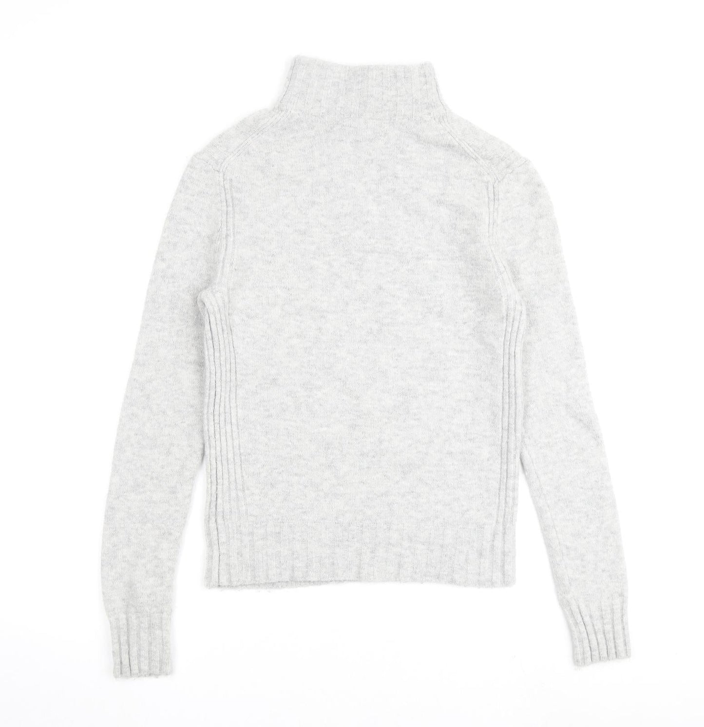 Point Sur Womens Grey Round Neck Acrylic Pullover Jumper Size S