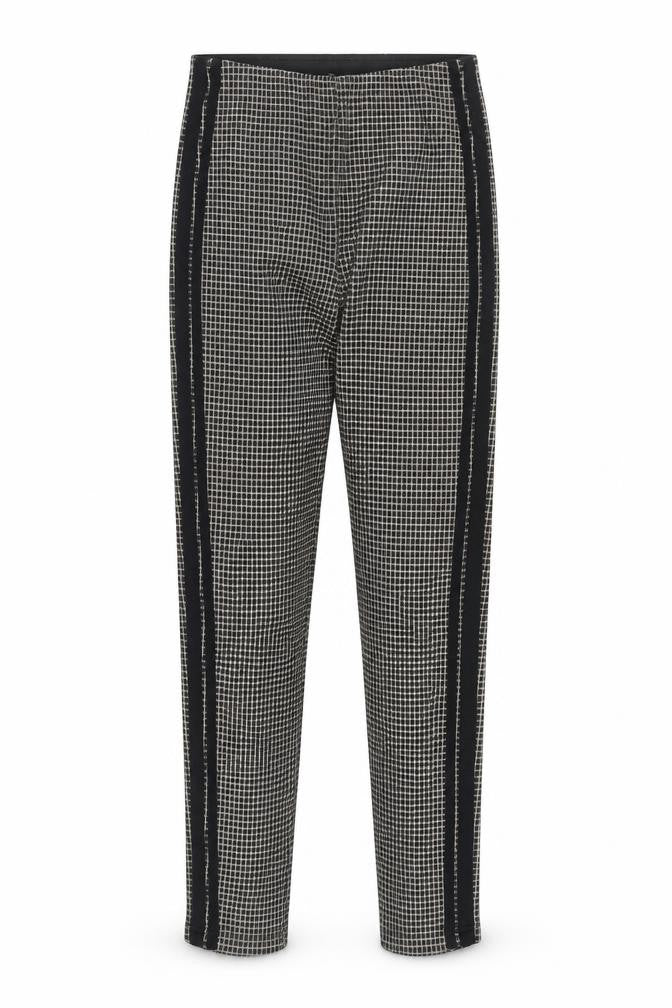 Stradivarius Womens Brown Check Polyester Trousers Size 8 L28 in Regular