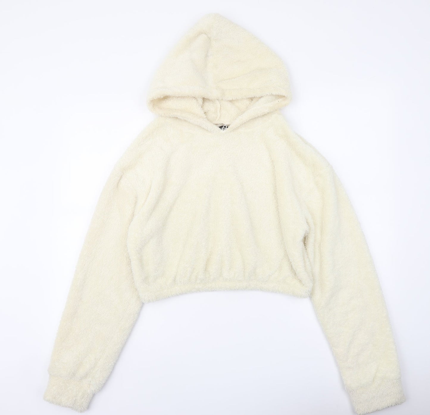 PRETTYLITTLETHING Womens Ivory Polyester Pullover Hoodie Size M Pullover