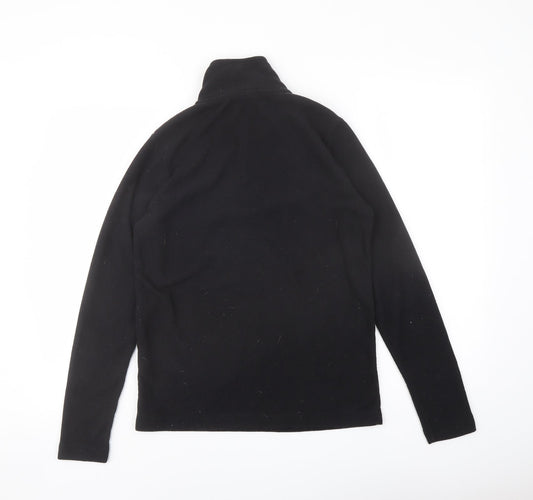 Glert Womens Black Polyester Pullover Sweatshirt Size XS Zip