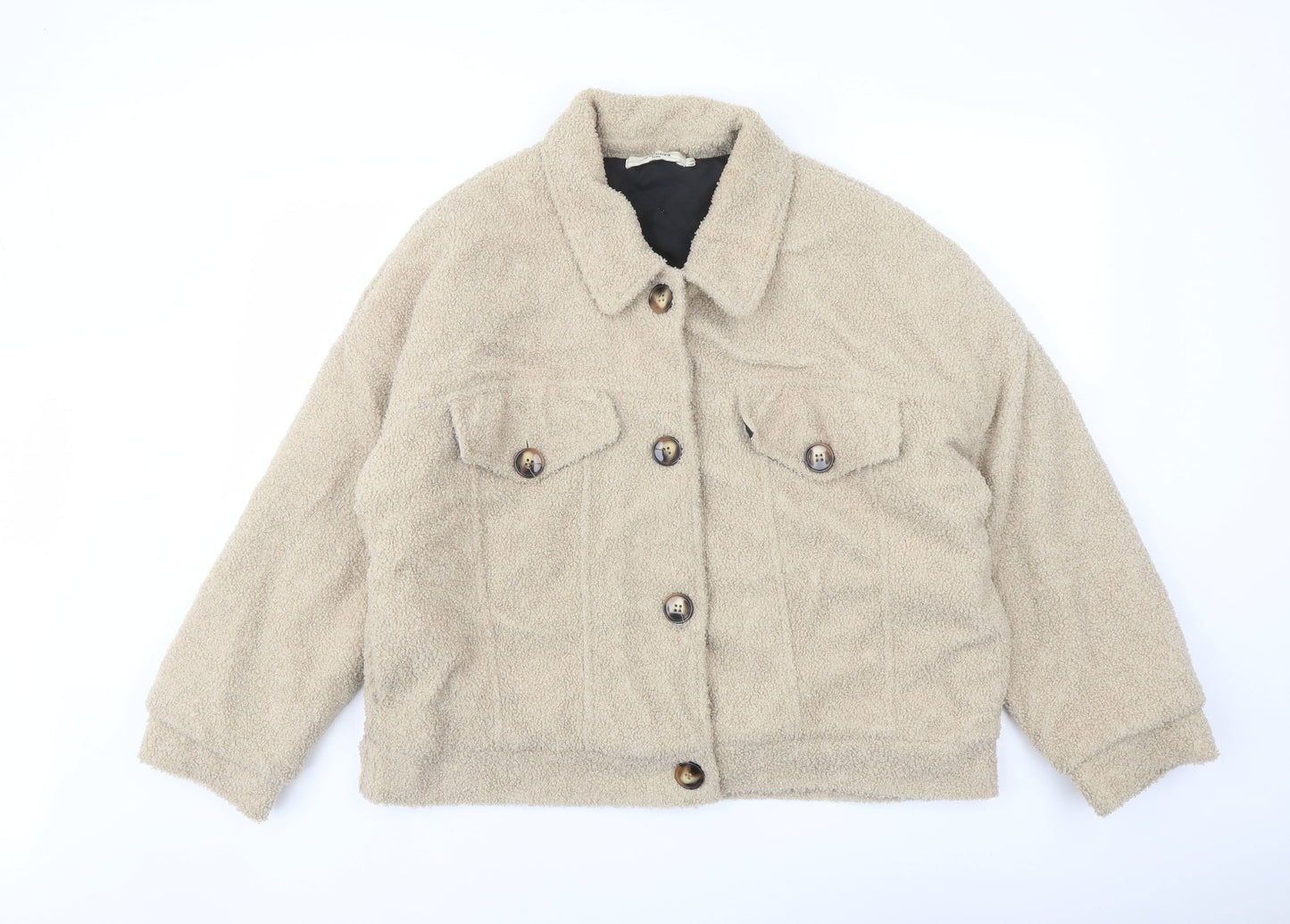 Daphnea Womens Beige Jacket Size L Button