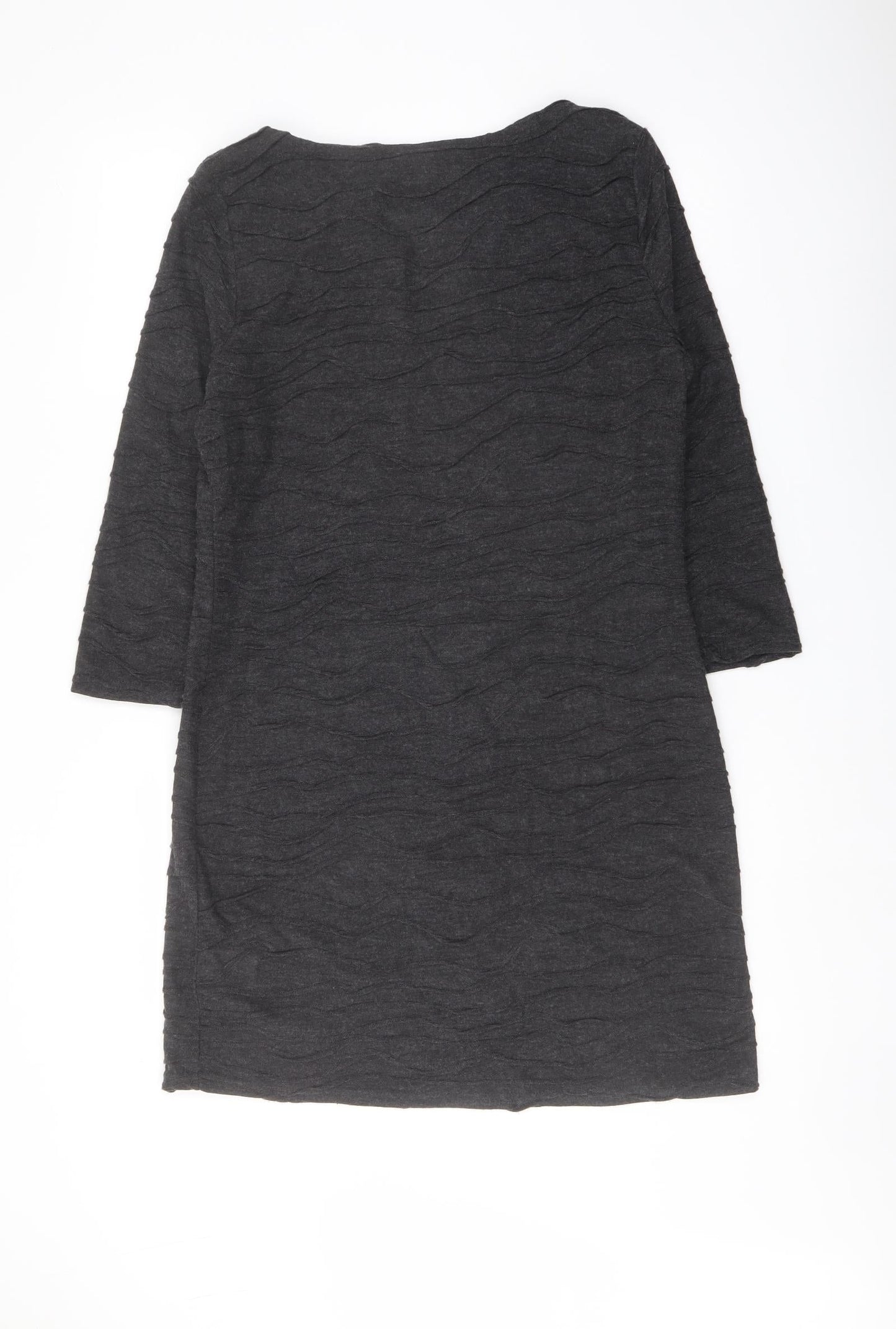Phase Eight Womens Grey Acrylic Jumper Dress Size 14 Round Neck Pullover
