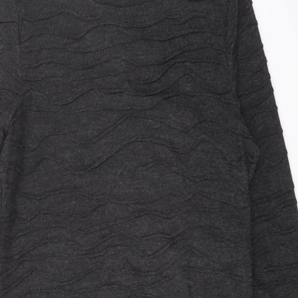 Phase Eight Womens Grey Acrylic Jumper Dress Size 14 Round Neck Pullover
