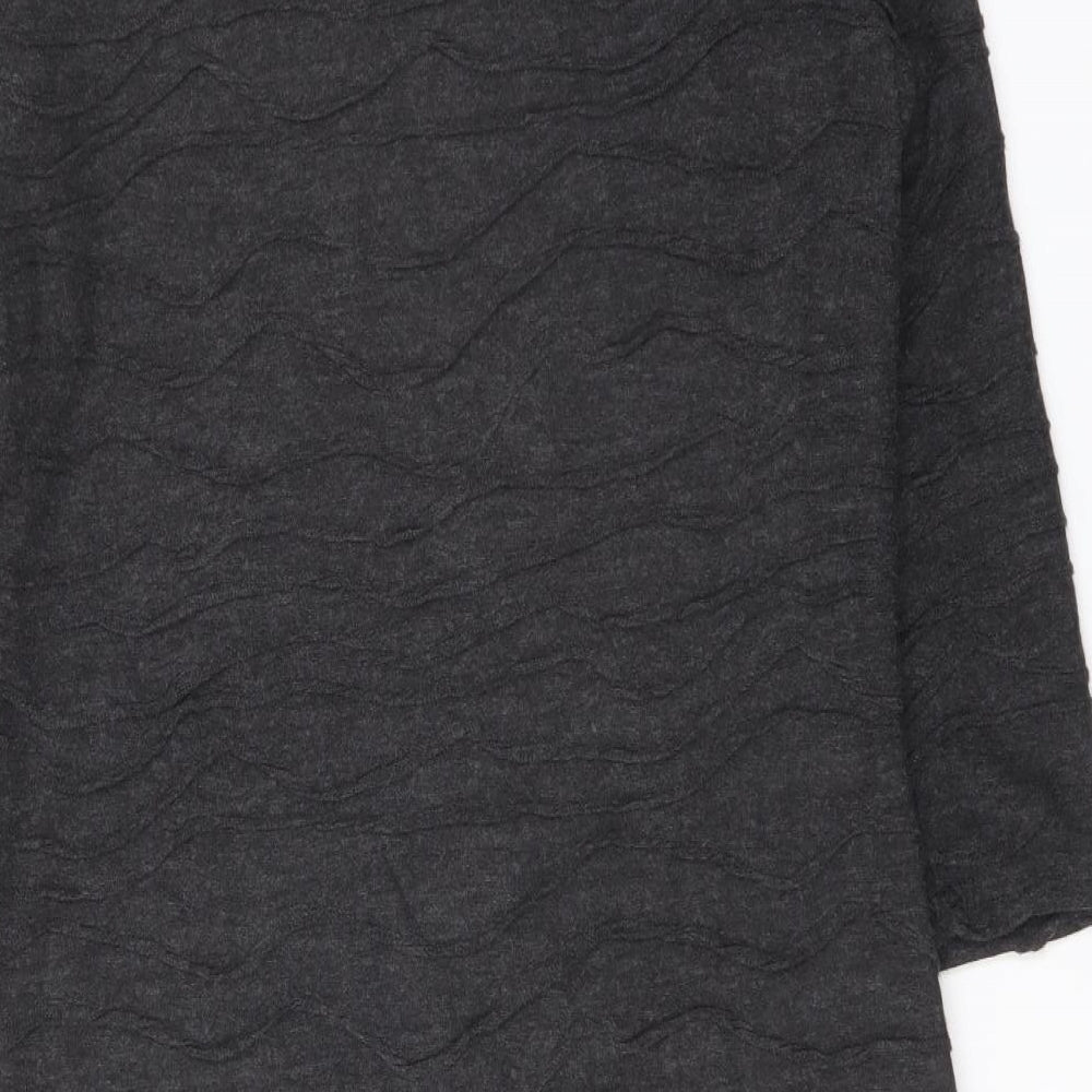 Phase Eight Womens Grey Acrylic Jumper Dress Size 14 Round Neck Pullover