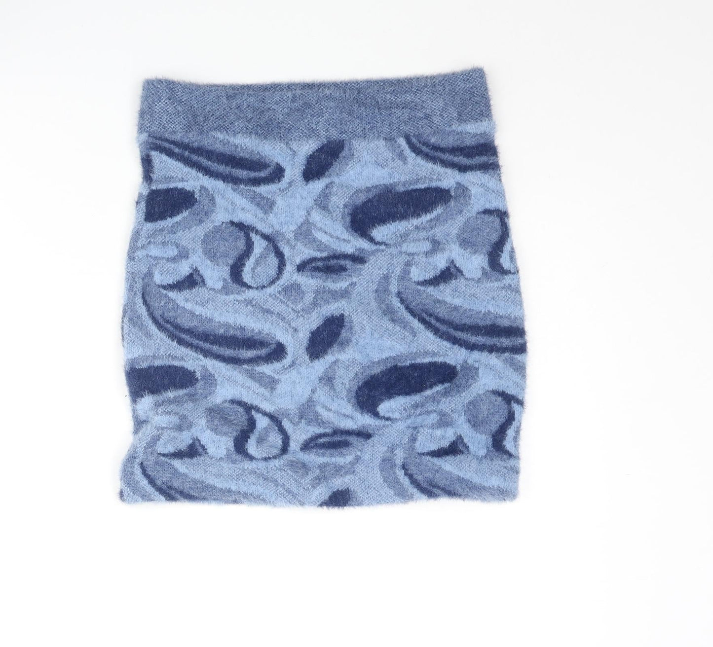 Zara Womens Blue Geometric Polyamide Mini Skirt Size S