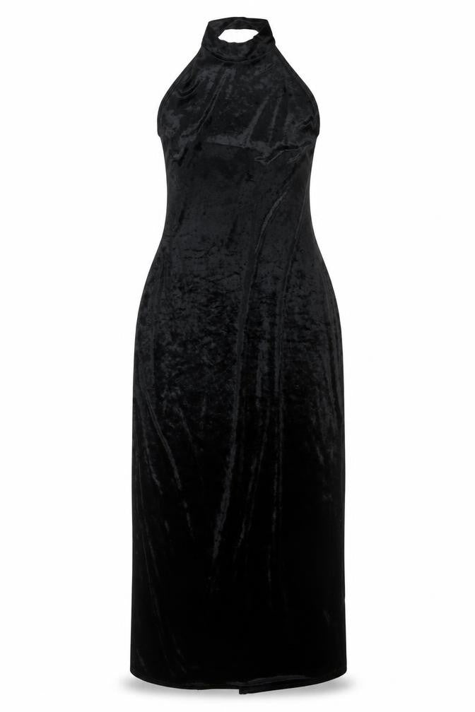 Wallis Womens Black Polyester Maxi Size 14 Halter Pullover