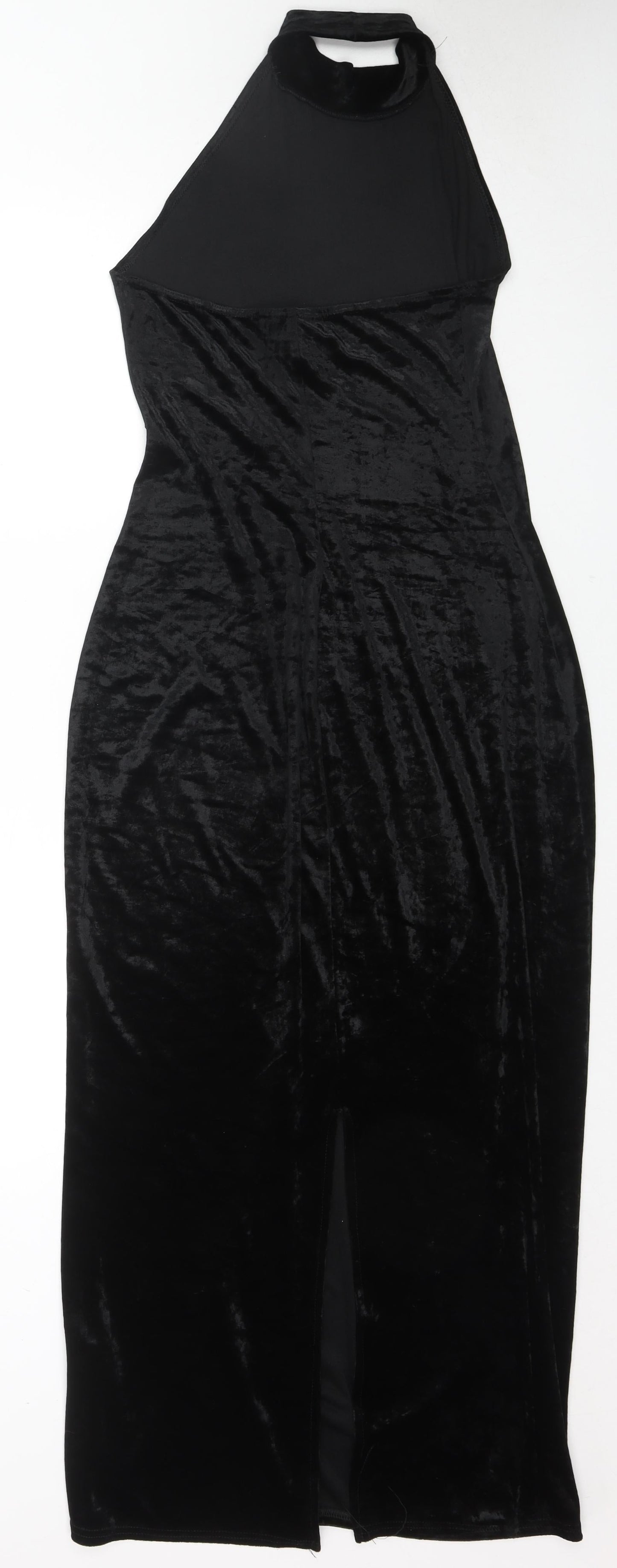Wallis Womens Black Polyester Maxi Size 14 Halter Pullover