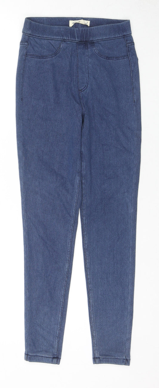 Marks and Spencer Womens Blue Cotton Jegging Jeans Size 6 L26 in Regular