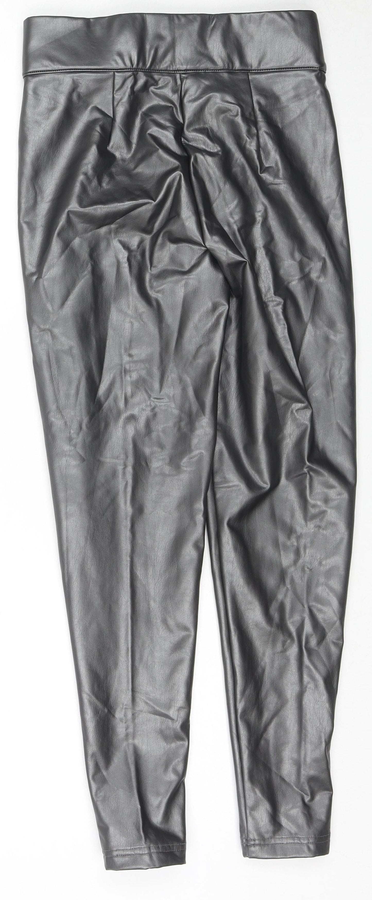 Marks and Spencer Womens Black Polyester Pedal Pusher Trousers Size 8 L25 in Regular