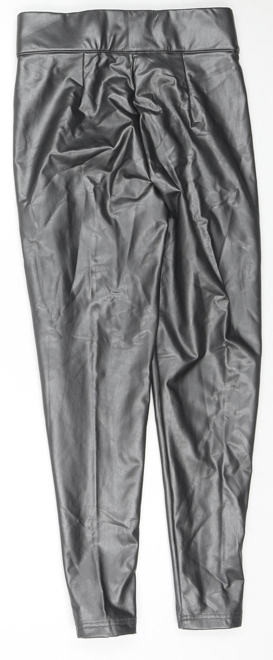 Marks and Spencer Womens Black Polyester Pedal Pusher Trousers Size 8 L25 in Regular