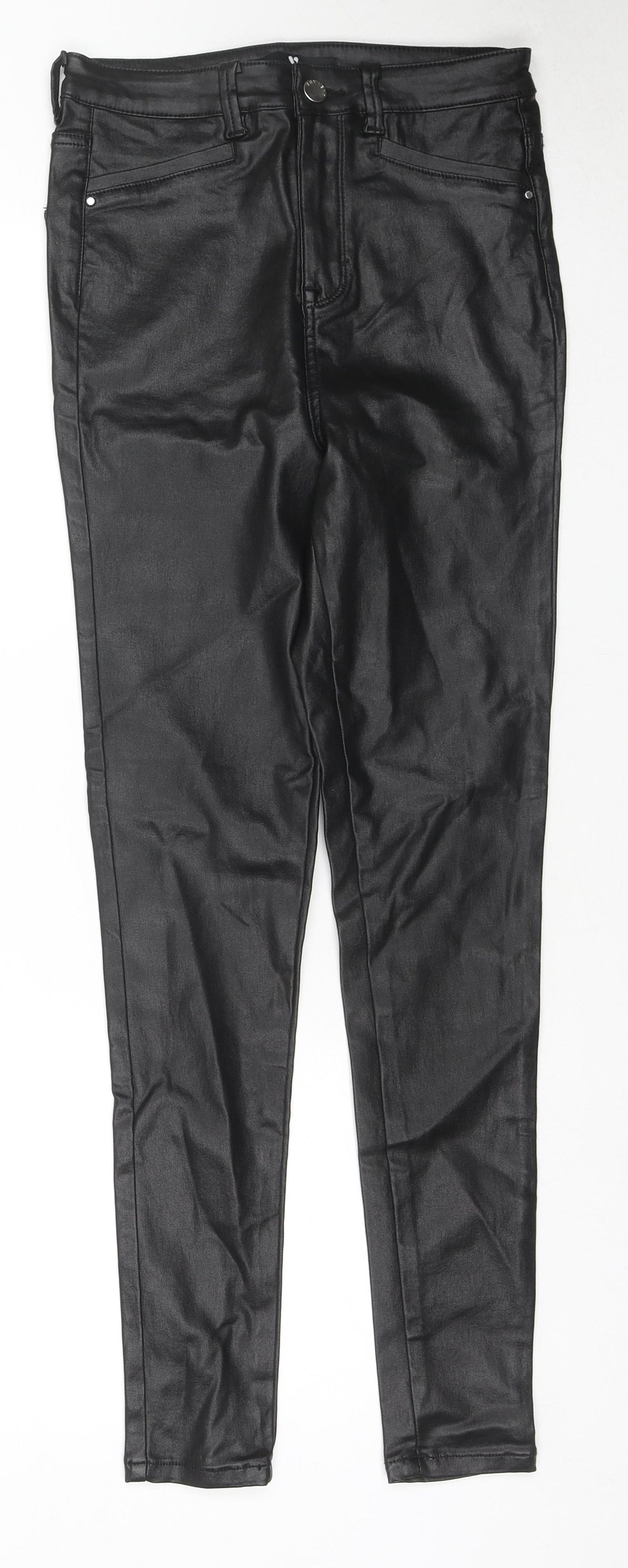 Very Womens Black Viscose Jegging Trousers Size 12 L27 in Regular Zip