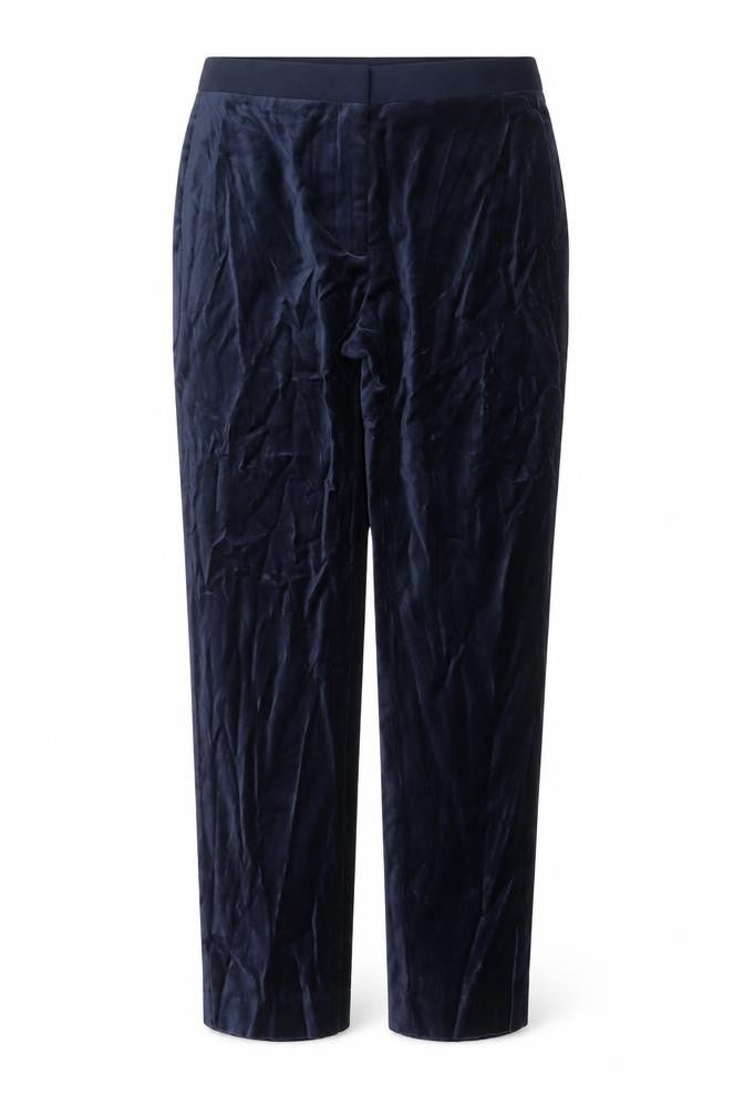 Marks and Spencer Womens Blue Cotton Trousers Size 8 L24 in Regular Zip