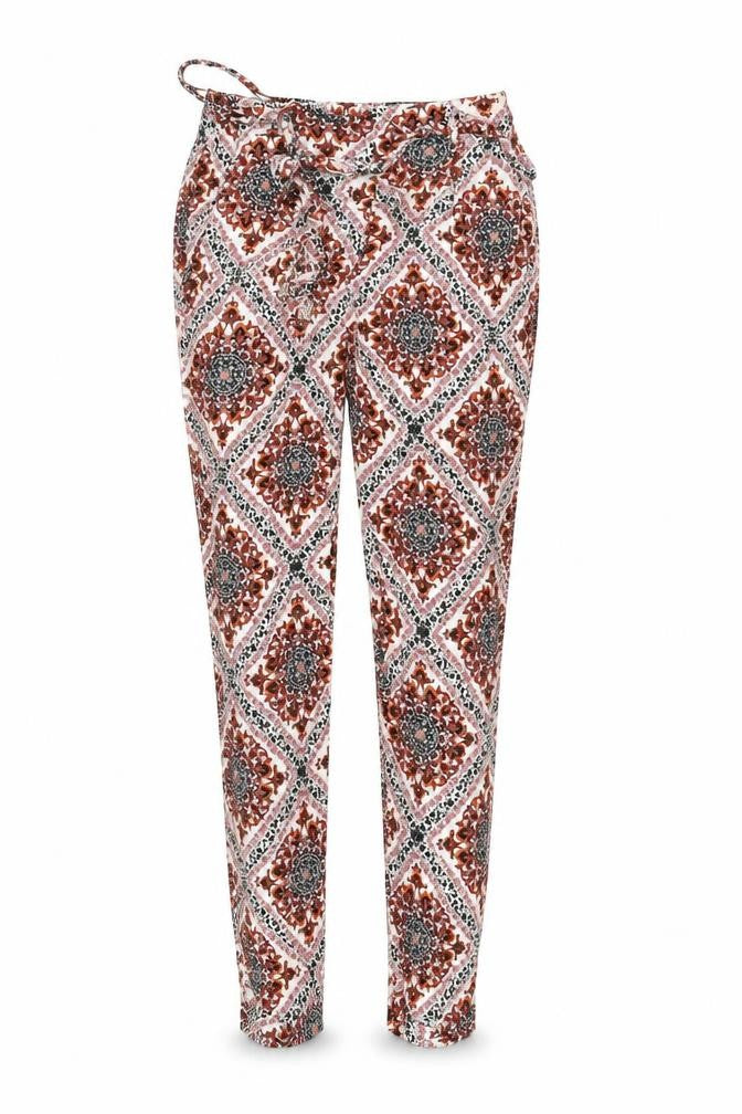 Dorothy Perkins Womens Multicoloured Geometric Viscose Trousers Size 8 L25 in Regular - Belt Included