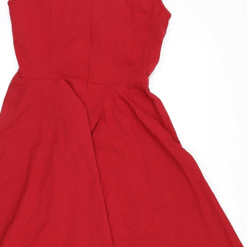 EA Selection Womens Red Viscose Fit & Flare Size XL Sweetheart Zip - Underskirt