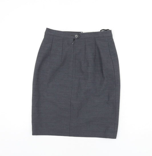 LUCIA Womens Grey Polyester Straight & Pencil Skirt Size 12 Zip