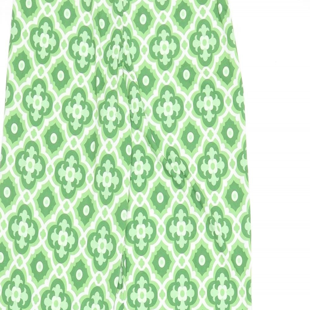 I SAW IT FIRST Womens Green Geometric Polyester Trousers Size 8 L30 in Regular
