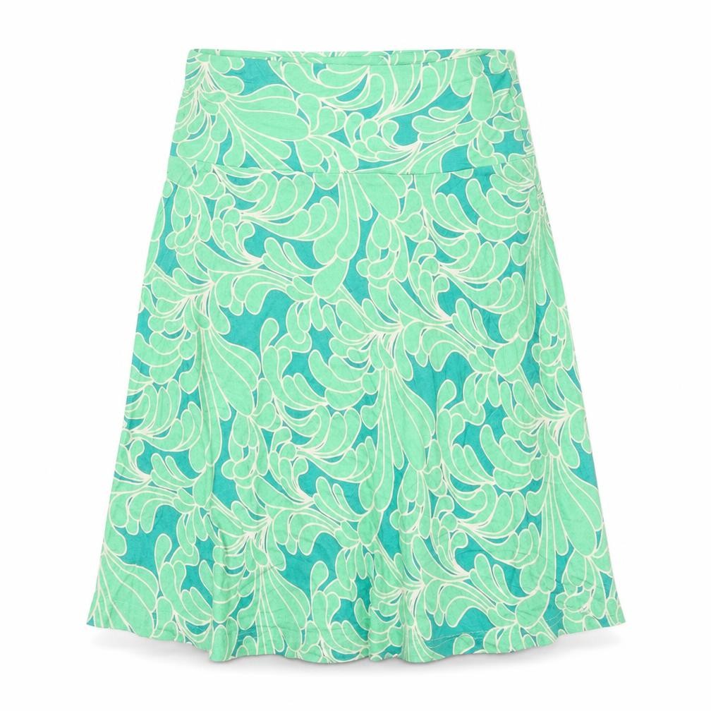 H&M Womens Green Geometric Viscose Flare Skirt Size 10
