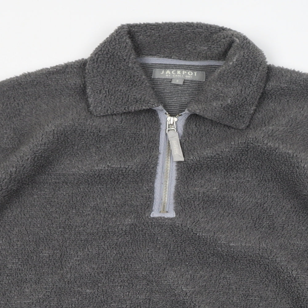 Jackpot Womens Grey Polyester Pullover Sweatshirt Size 4 Pullover