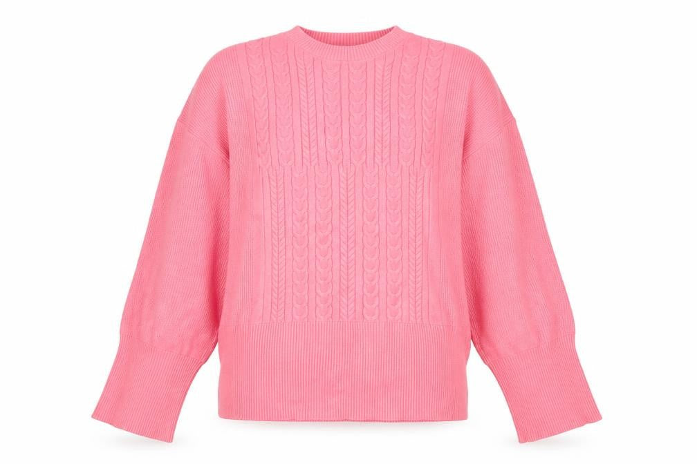 Marks and Spencer Womens Pink Crew Neck Viscose Pullover Jumper Size L