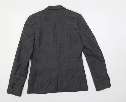 Topman Mens Grey Wool Jacket Suit Jacket Size 38 Regular