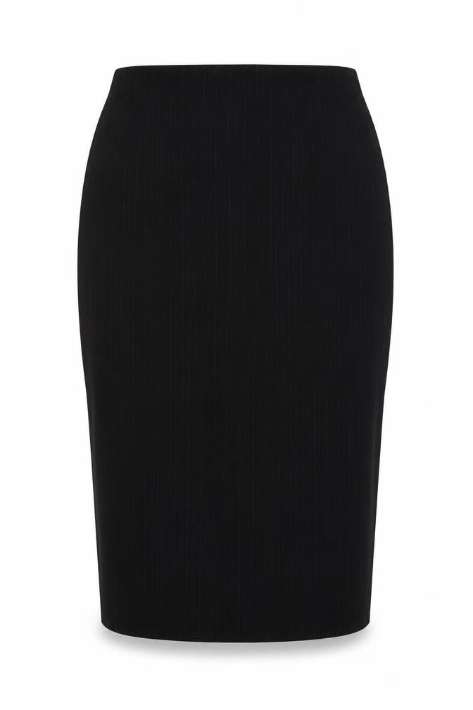 New Look Womens Black Polyester Straight & Pencil Skirt Size 6 Zip - Ribbed