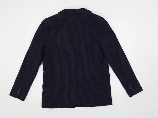 Marks and Spencer Womens Blue Striped Jacket Blazer Size 10 Button