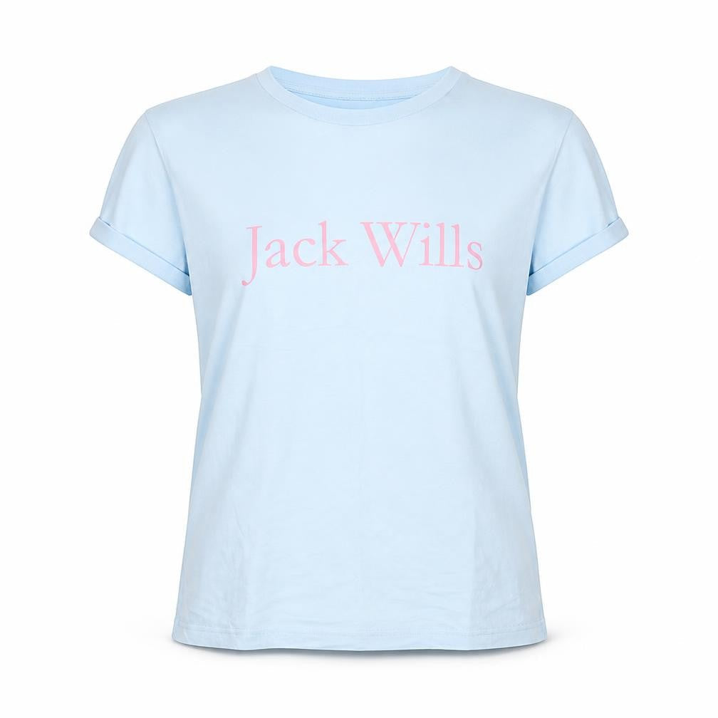 Womens UK Size 6 Jack Wills Blue 100% Cotton T-Shirt